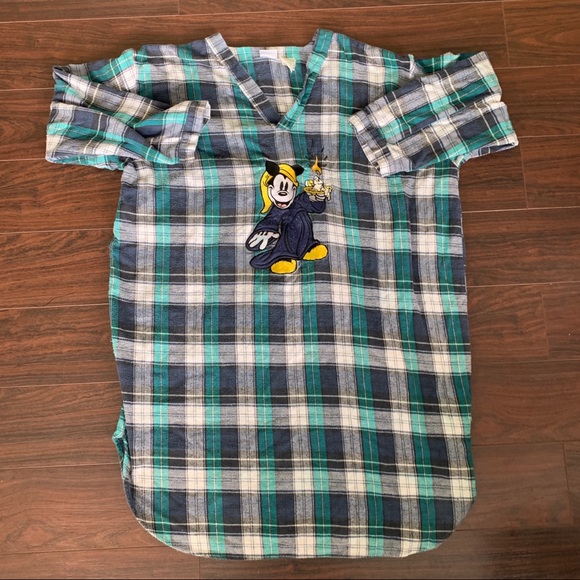 Disney Other - Vintage Disney store Mickey nightgown long plaid